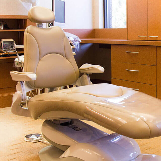 dental chair in exam room